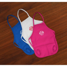 Monograma de circulo bordado Apron infantil
