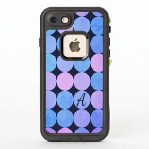 Monograma de círculos azul morado y rosado