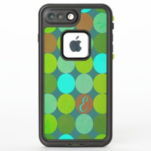 Monograma de circulos Verde azulados turquesa y ro