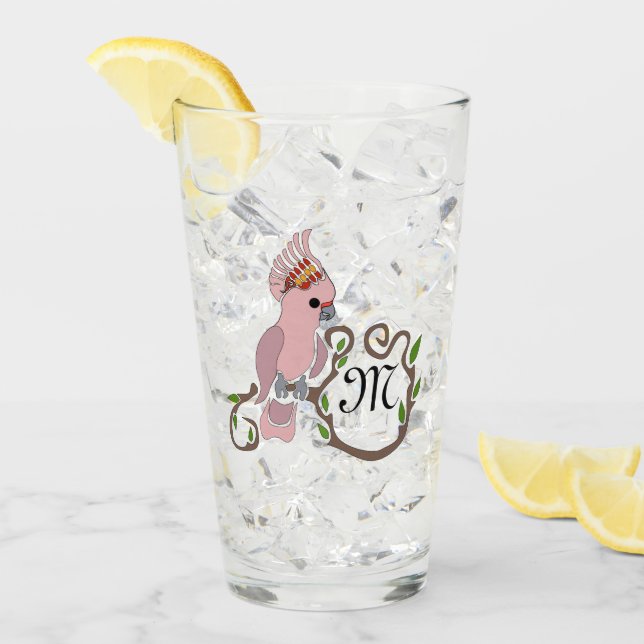 Monograma de Cockatoo rosa caprichoso (Anverso (hielo))