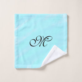 Monograma de color azul verde para añadir letra pa