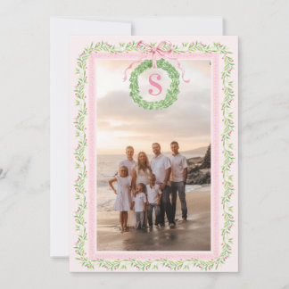 Monograma de Corona de Navidad Grandmillennial