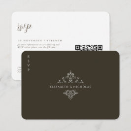 Monograma de cosecha | QR Código Boda RSVP
