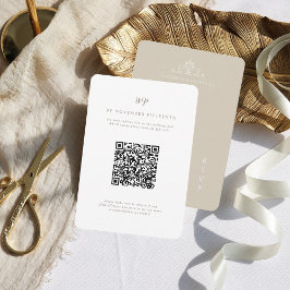 Monograma de cosecha | QR Código Boda RSVP