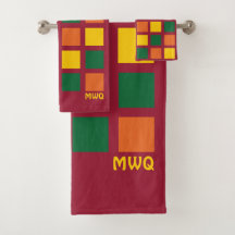 Monograma de cuadrados geométricos picantes