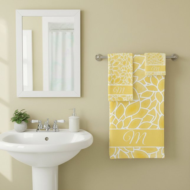 Monograma de dahlias amarillo pastel (Subido por el creador)