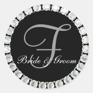 Monograma de diamante F sello de personalizable