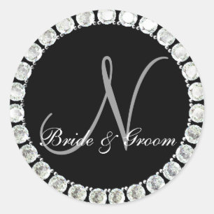 Monograma de diamante N sello de personalizable