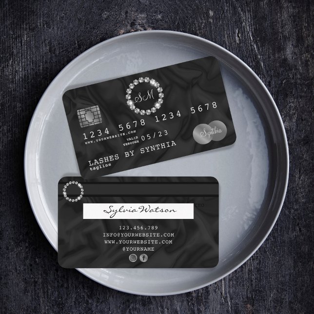 Monograma de Diamante Plateado con Estilo Tarjeta  (Subido por el creador)