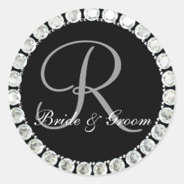 Monograma de diamante R sello de personalizable
