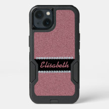 Monograma de diamantes impresos de purpurina de OR