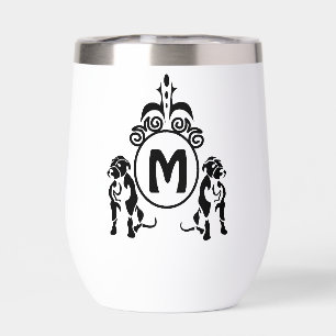 Monograma de dos perros guardianes