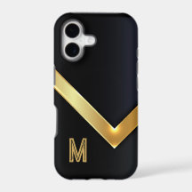 Monograma de emblema dorado moderno minimalista
