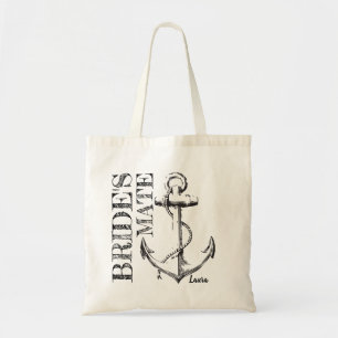 Monograma de esbozo de la novia   Bolsa de Tote