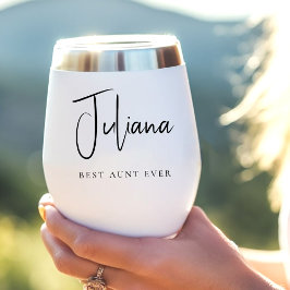 Monograma de escritura de caligrafía de mejor tía 