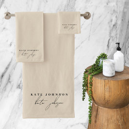 Monograma de escritura de firma de color beige neu