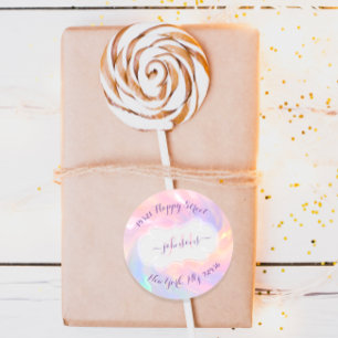 Monograma de etiqueta de dirección de devolución h