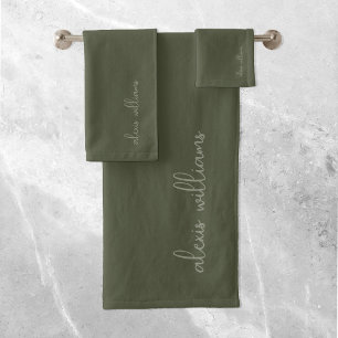 Monograma de firma de manuscrito Minimalista verde