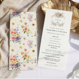Monograma de flor silvestre | Programa de boda boh