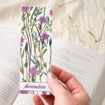 Monograma de flor silvestre púrpura moderna