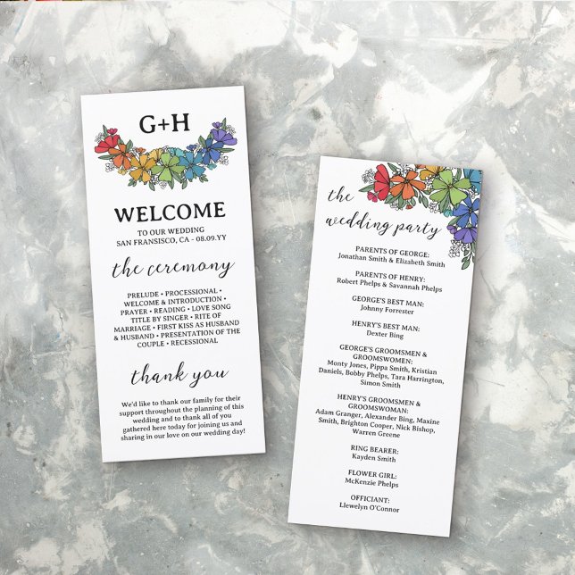 Monograma de flores de orgullo Boda LGBTQ (Subido por el creador)