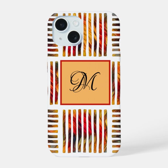 Monograma de franja abstracta geométrica multicolo (Reverso )