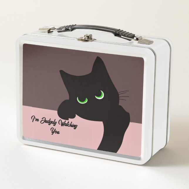 Monograma de gato negro curioso de moda (Anverso)