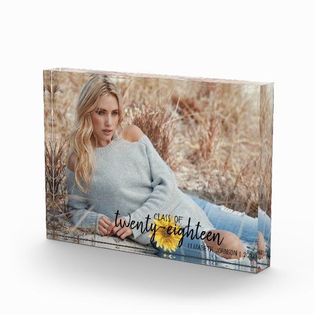 Monograma de girasol ruso clase de bloque de fotos (Derecha)