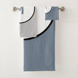 Monograma de gris pizarra de círculos geométricos