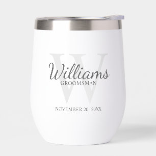 Monograma de guión personalizado y Groomsmen de no