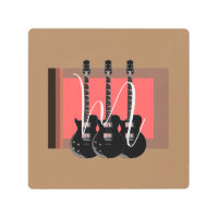 Monograma de guitarra eléctrica de arte pop inicia