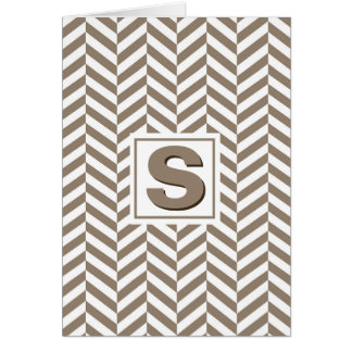 Monograma de Herringbone Blanco Tan