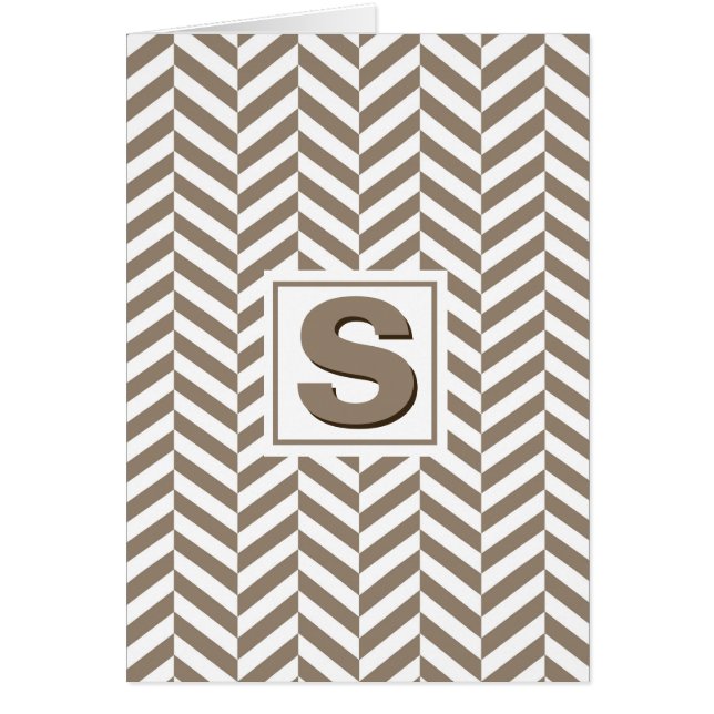 Monograma de Herringbone Blanco Tan (Frente)