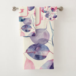 Monograma de hojas acuáticas de eucalipto púrpura