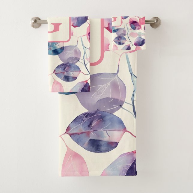 Monograma de hojas acuáticas de eucalipto púrpura (In situ)