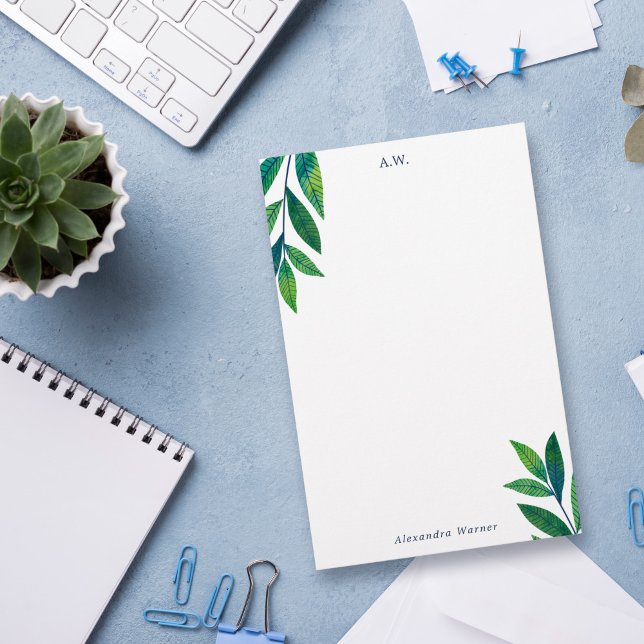 Monograma de hojas verdes de esmeralda (Subido por el creador)