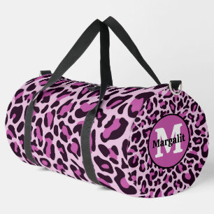 Monograma de impresión de leopardo púrpura Bolsa D