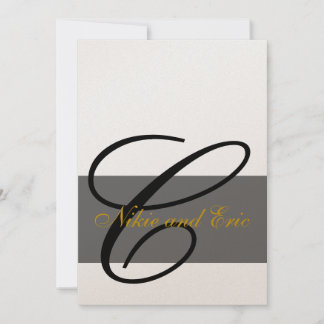 Monograma de invitación a la boda Nombres dorados