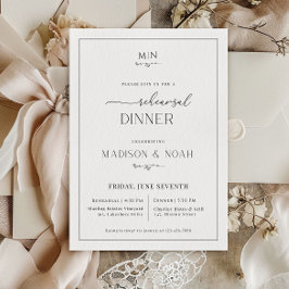 Monograma de invitación a la cena de ensayo, boda 
