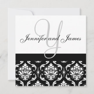 Monograma de invitación de boda Nombres de Damasco
