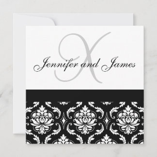 Monograma de invitación de boda Nombres de Damasco
