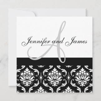 Monograma de invitación de boda Nombres de Damasco