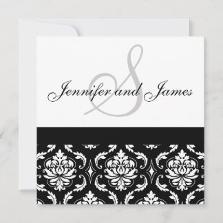 Monograma de invitación de boda Nombres de Damasco