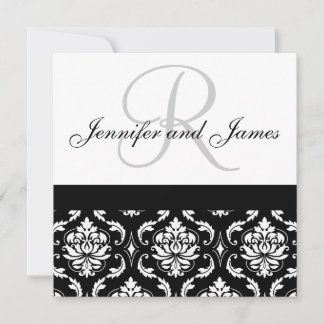 Monograma de invitación de boda Nombres de Damasco