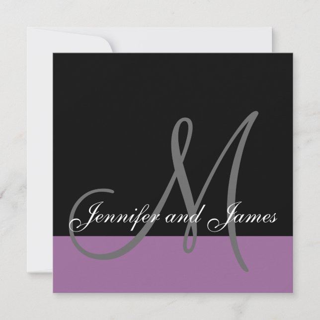 Monograma de invitación de matrimonio personalizad (Anverso)