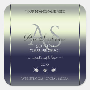 Monograma de joyas de la etiqueta de producto Blue