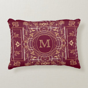 Monograma de la cubierta del libro ruso del cojín