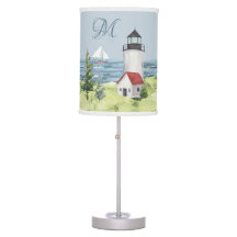 Monograma de la escena costera del faro acuático