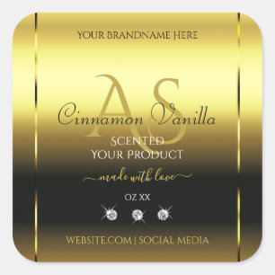 Monograma de la etiqueta de producto Shimmery Gold