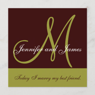 Monograma de la invitación de la boda que dice a